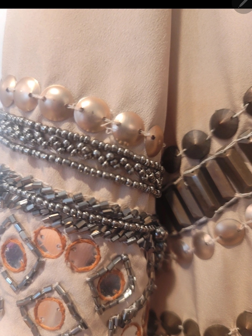 VENUS Beige Embroidered Tassel Tunic Dress - Picture 8 of 10